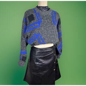 Vintage 1980s Abstract Art Sweater | Graphic Knit Grandpa | Retro Statement